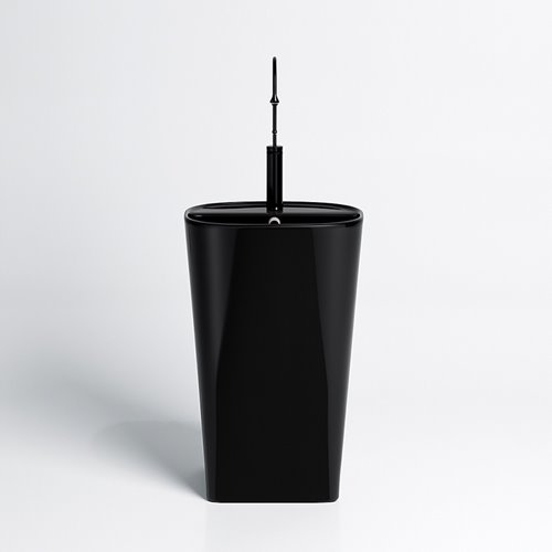 Umywalka wolnostojąca ceramiczna owalna czarny połysk 49x37x83 cm CLARO-BL-490