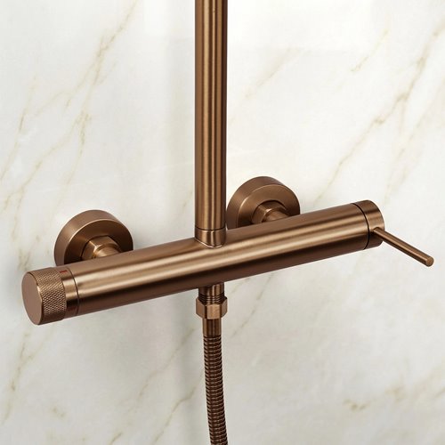 Zestaw prysznicowy natynkowy miedź szczotkowana Foss Clif Rea