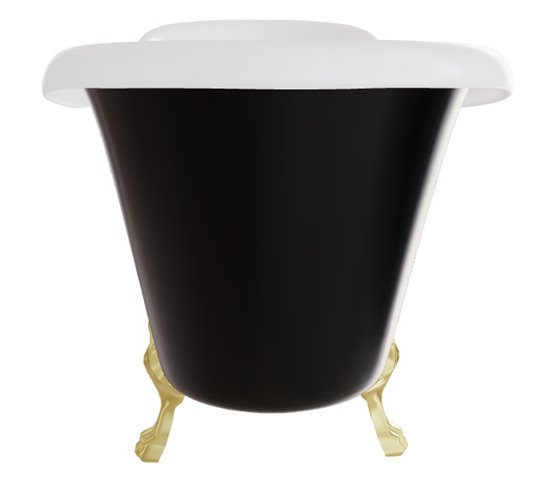 Wanna wolnostojąca czarno-biała 190 cm złote łapy Amelia B&W Besco WKA-190+BWG