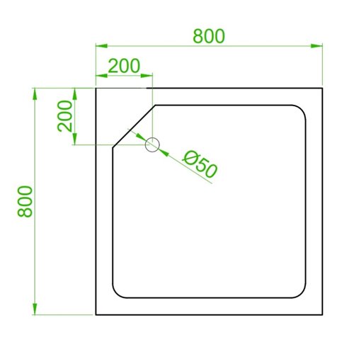 Kabina prysznicowa zabudowana kwadratowa 80x80 cm profil szczotkowany LISA