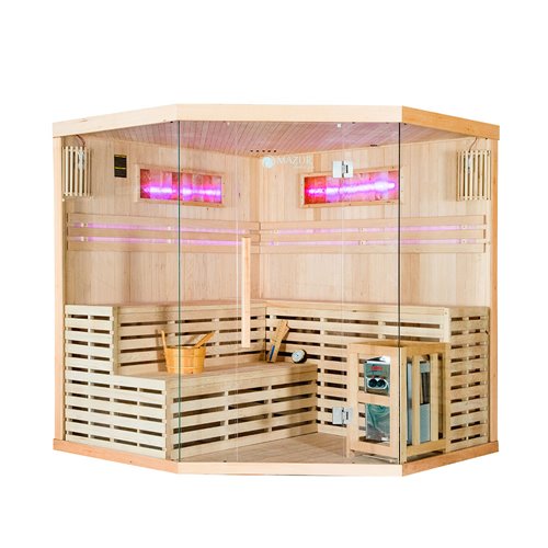 Sauna sucha fińska piec 8 KW Harvia BC80 + kamień solny 200X200X200CM MO-EA5CS Mazur
