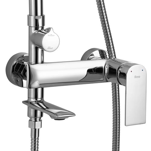 Chromowany zestaw prysznicowy z wylewką Veneta Rea