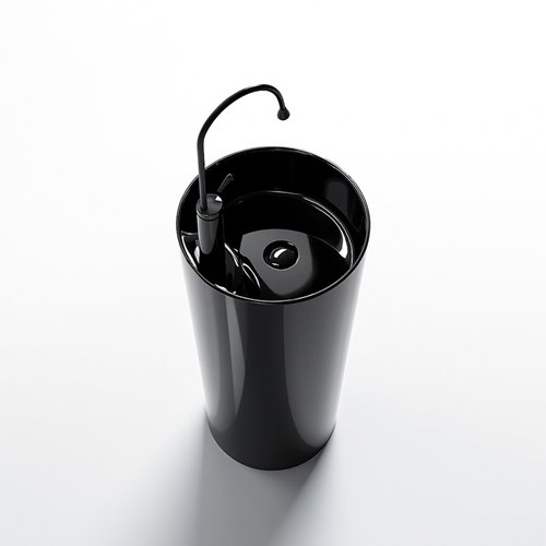 Umywalka wolnostojąca ceramiczna owalna czarny połysk 85x40 cm LINO-BL-400