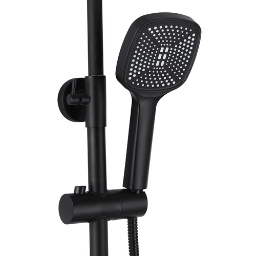 Czarny zestaw prysznicowy z wylewką Storm Rea