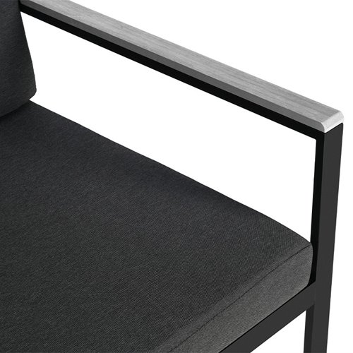 Zestaw mebli ogrodowych metalowych stół, sofa oraz fotele Carter kolor czarny