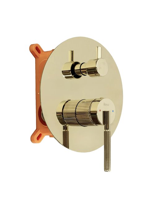 Zestaw prysznicowy podtynkowy box Argon Rea złoty połysk