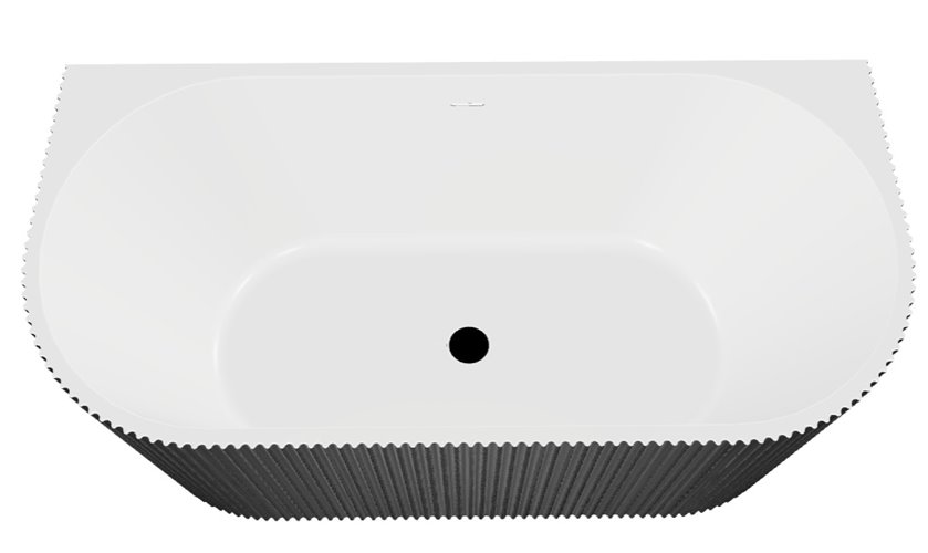 Leya B&W Besco czarno-biała wanna wolnostojąca 150 cm syfon czarny WASB-150-LCZ