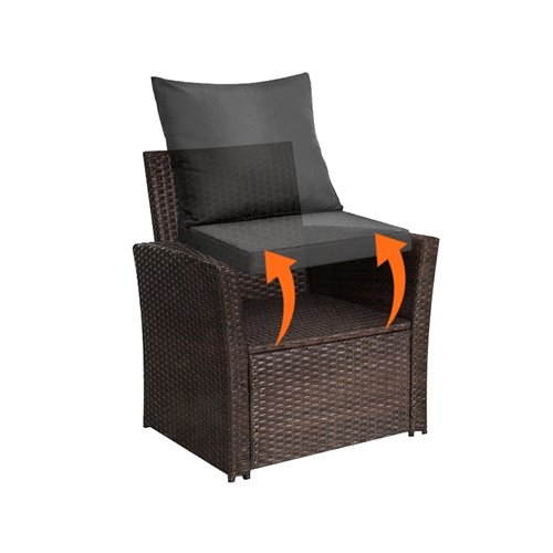 Meble ogrodowe z technorattanu sofa, stół, fotele zestaw Lagos kolor brąz zdjęcie 19