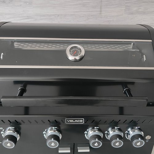Grill gazowy ZEUS-C kolor czarny ruszt żeliwny moc 14,5 kW + pokrowiec + palnik boczny + LED