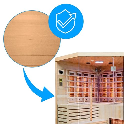 Sauna na podczerwień 6-osobowa 180x180 cm grzejniki kwarcowe i karbonowe Alta7 Infrared