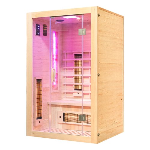 Sauna na podczerwień dwuosobowa panele sól himalajska 120X105X190CM MO-EA2R Infrared Mazur