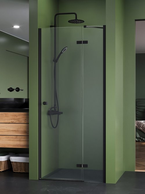 Drzwi prysznicowe uchylne prawe kolor czarny mat 80 cm D-1016A New Trendy Kalibra 1D