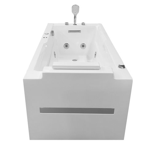 Narożna wanna z hydromasażem prostokątna konglomerat 150x73 cm MO-1802