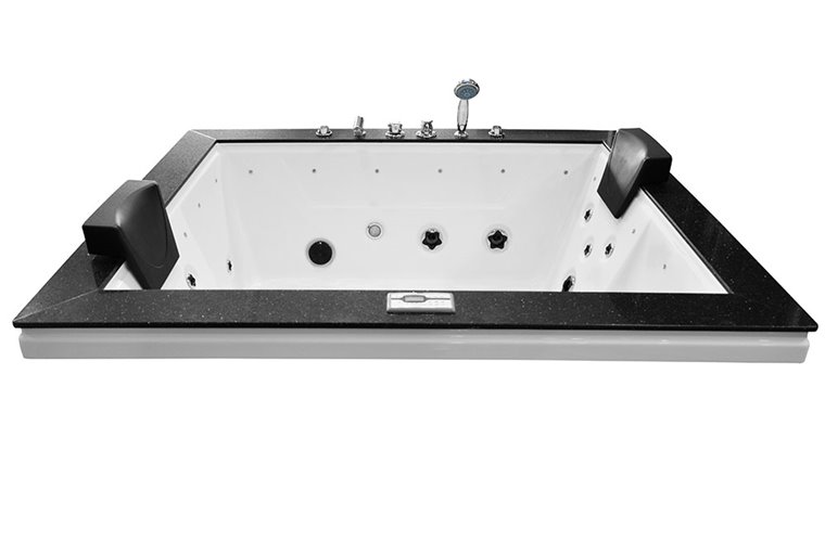 Brązowa prostokątna wanna z hydromasażem 180x150 cm MUS-1089B