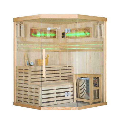 Sauna sucha fińska piec 6 KW Harvia BC60 + kamień solny 150X150X200CM MO-EA3CS Mazur