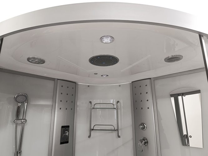 Duża kabino wanna Spa z hydromasażem białe ściany 150x150 cm MO-08150B