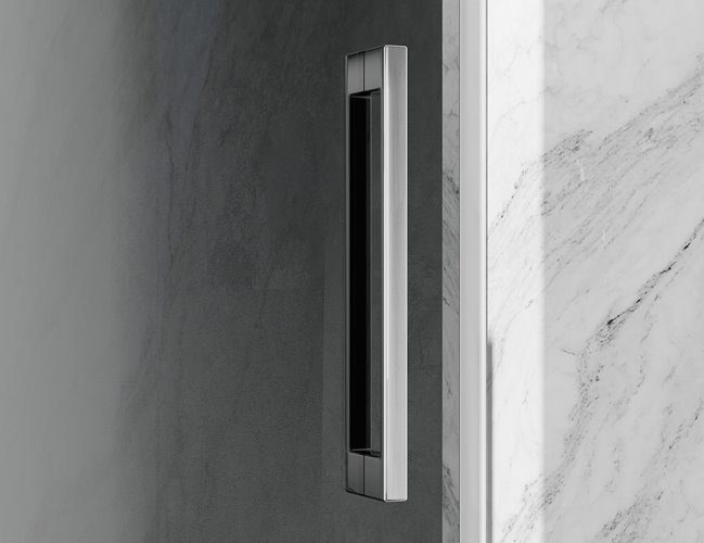 Kabina prysznicowa narożna 115x80 cm szkło 8mm grafitowe profile chrom Swiss Liniger