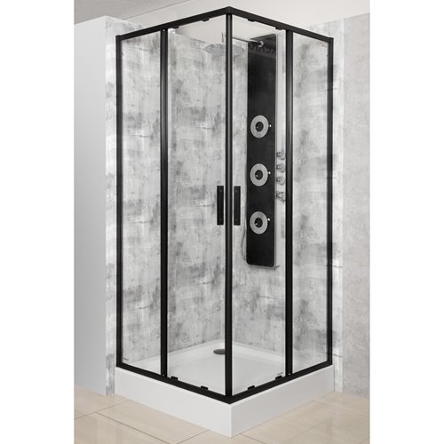 Kabina prysznicowa kwadratowa z brodzikiem 80x80 SQ Solid BL Kerra