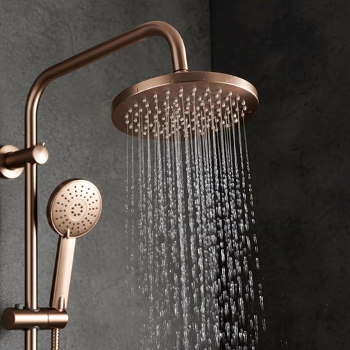 Miedź szczotkowana zestaw prysznicowy z wylewką Luis Rea