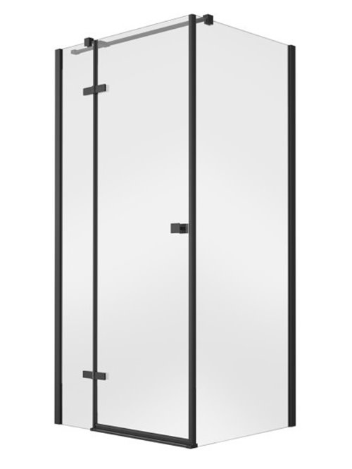 Czarna prostokątna kabina prysznicowa 120x80 lewa Pixa Black Besco