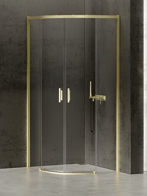 Kabina prysznicowa półokrągła 80x80 złota K-3558 Prime New Trendy Gold