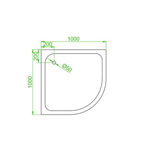 Kabina prysznicowa półokrągła zabudowana 100x100 Puerto