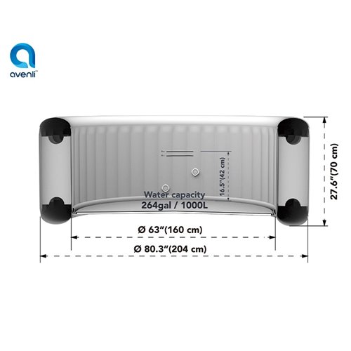 Dmuchane jacuzzi ogrodowe basen Spa 204x70 cm Nice Avenli