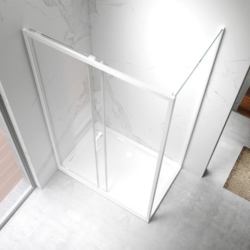 Biała kabina prysznicowa prostokątna 120x80 KZ103C