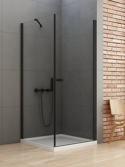Kabina prostokątna 90x80 D-0231A/D-0114B New Soleo Black New Trendy
