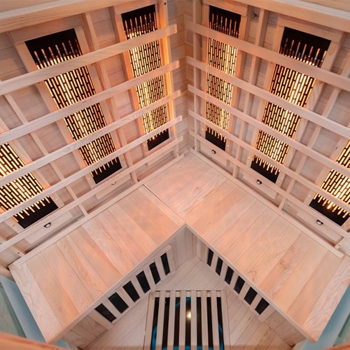 Sauna na podczerwień 3-osobowa 120x120 cm grzejniki kwarcowe i karbonowe Alta6 Infrared