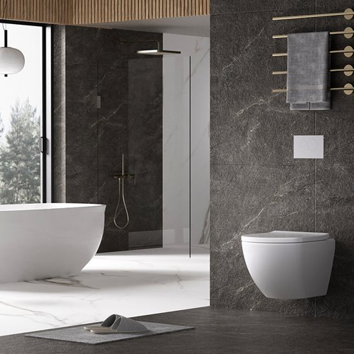 Biała miska wc wisząca Rimless Nero Tornado NERO-WH-02 Hydrosan