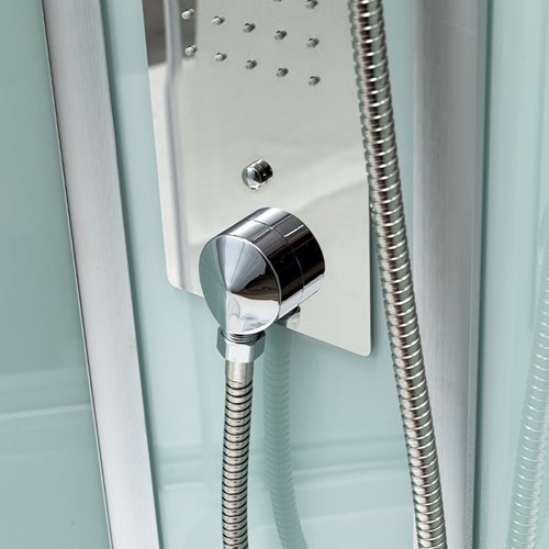 Kabina prysznicowa półokrągła zabudowana profil stal szczotkowana 80x80 Puerto zdjęcie 19