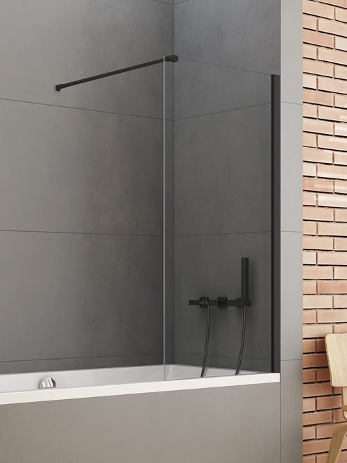 Czarny parawan nawannowy 90x140 cm P-0051-WP New Soleo Black New Trendy