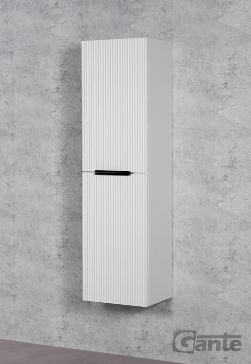 Słupek łazienkowy frezowany wiszący wysoki 143,5x40 Sydney kolor biały mat