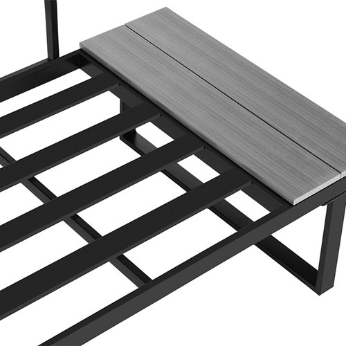 Zestaw mebli ogrodowych metalowych stół i narożnik Toba kolor czarny