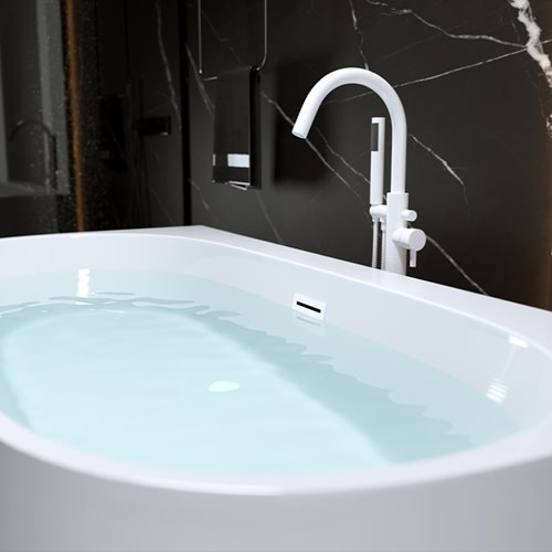 Wanna wolnostojąca przyścienna biały przelew oraz korek 150 cm Nora Hydrosan