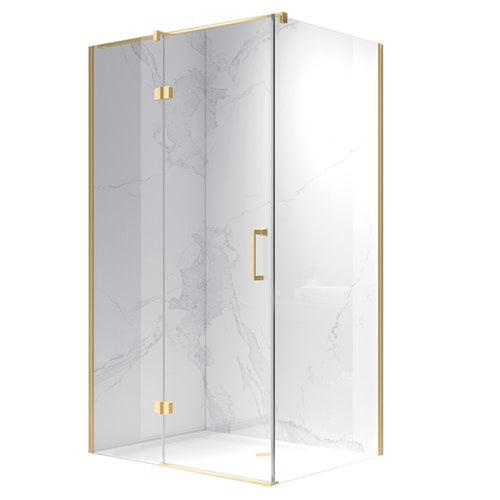 Złota szczotkowana kabina prysznicowa prostokątna otwierana 120x90 drzwi uchylne KZ03C