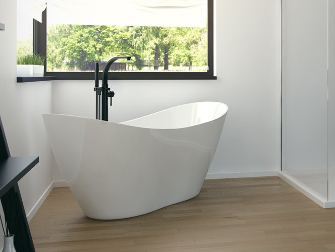 Wanna wolnostojąca 160 cm + klik-klak chrom Viya Besco WMD-160-V