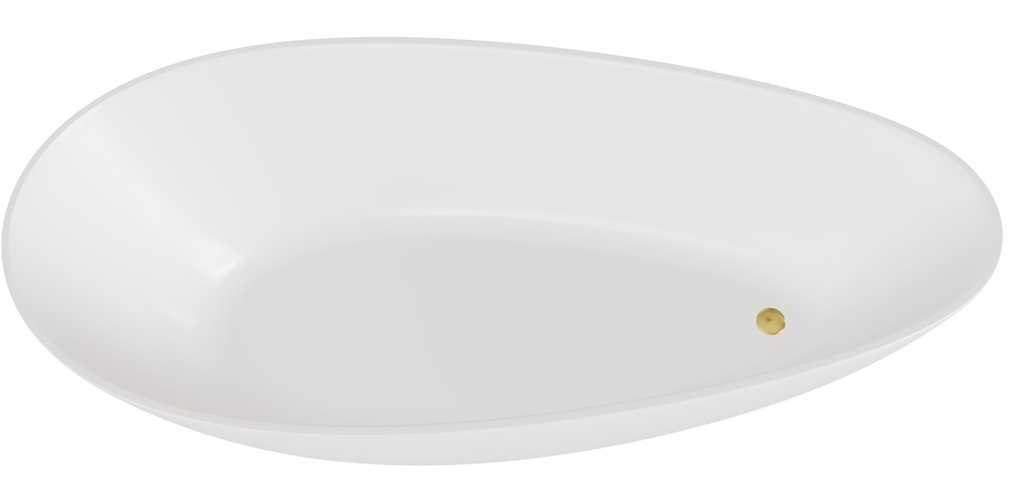 Matowa wanna wolnostojąca z konglomeratu + klik-klak złoty Goya Matt 142 cm Besco WMMB-140GKG