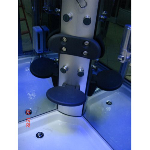 Kabina prysznicowa zabudowana na niskim brodziku 120x85 z sauną Monako Lewa