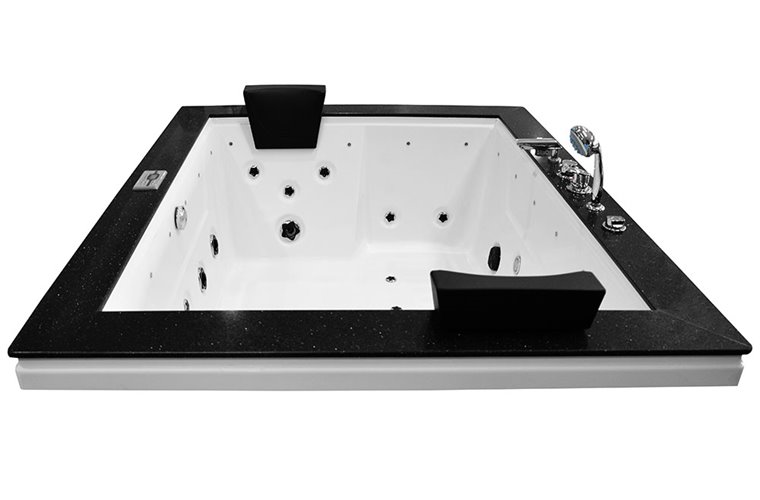 Brązowa prostokątna wanna z hydromasażem 180x150 cm MUS-1089B