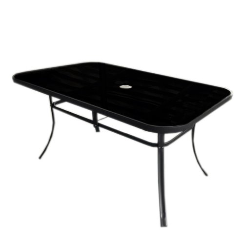 Zestaw mebli ogrodowych metalowych stół, krzesła, parasol Albena kolor szary