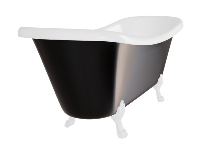 Wanna wolnostojąca czarno-biała 190 cm białe łapy Amelia B&W Besco WKA-190+BWW