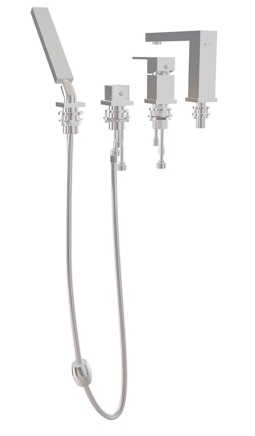 Bateria wannowa 4-otworowa chrom Modern/ Varium Besco BW-MV4-CH