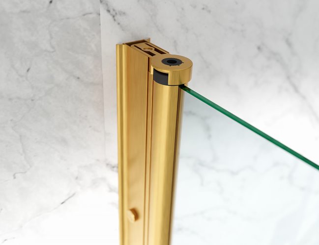 Kabina prysznicowa składana 75x75 cm szkło 6mm przeźroczyste profile złoty mat Swiss Liniger