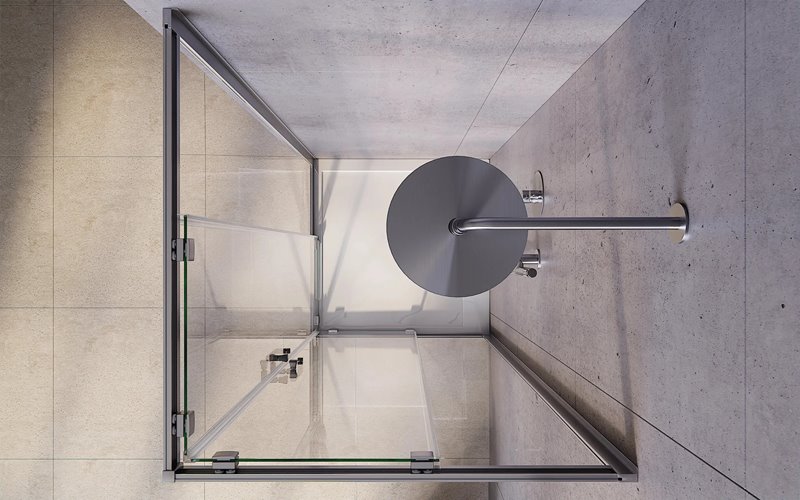 Stal szczotkowana kabina prysznicowa kwadratowa szkło przeźroczyste 80x80 cm Modern Besco MKGM-80-190C zdjęcie 4