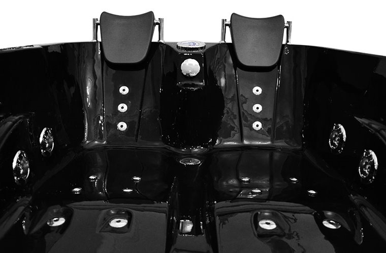 Czarna wanna z hydromasażem dwuosobowa 180x120 cm MO-1631B Prawa