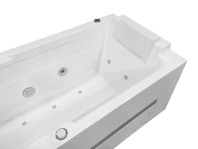Narożna wanna z hydromasażem prostokątna konglomerat 170x78 cm MO-1802AB