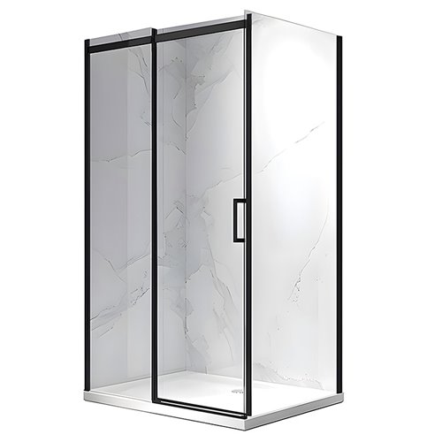 Czarna kabina prysznicowa prostokątna 100x80 szkło 8 mm ZES-KZ22A-BL-100X80