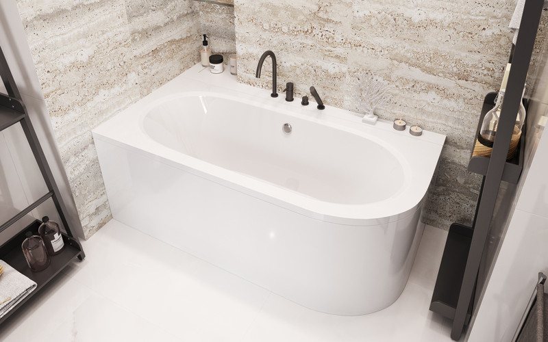 Biała wanna akrylowa Besco Avita 160 cm